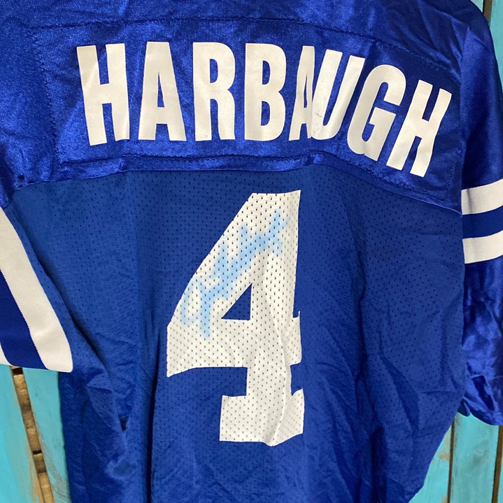 Vintage 90s Indianapolis Colts  Jim Harbaugh Champion made in USA size 52 XXL